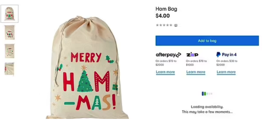 Kmart Australia Pulls 'Merry Ham-Mas' Christmas Bag After Jewish