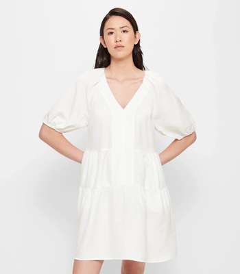 Fashion & Apparel - European Linen Blend Blouson Mini Dress $50 ...