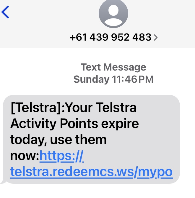 Telstra SMS Scam Seniors Discount Club telstra