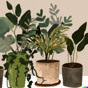 DALL·E 2022-09-23 15.41.32 - Healthy looking indoor plants thriving in an apartment, digital art.png