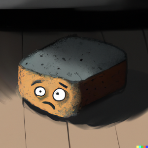 DALL·E 2022-09-27 15.28.55 - dishwashing sponge looking sad and neglected, digital art.png