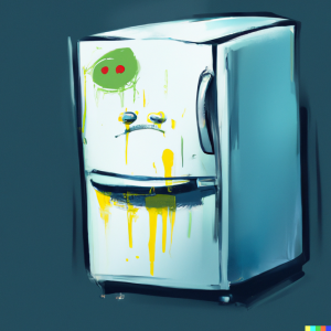 DALL·E 2022-09-27 15.49.17 - Sick and smelly looking fridge, digital art.png