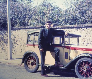 My Austin 7 and I outside Butlins Holiday Camp 1962 (1).jpeg