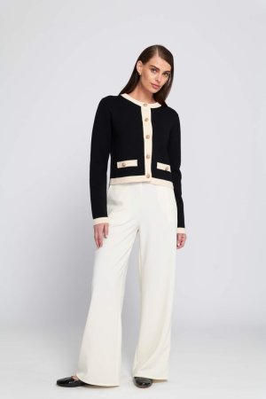 580446 fine gauge lightweight framed cardigan, black and cream $139 and 580447 wide leg trous...jpeg 580446 fine gauge lightweight framed cardigan, black and cream $139 and 580447 wide leg trous...jpeg
