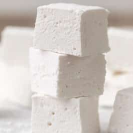 stack of 3 homemade marshmallows.