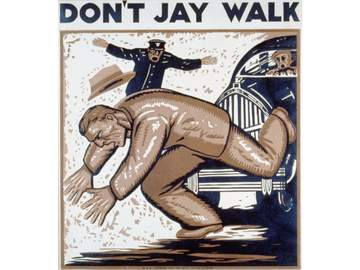 dont jay walk watch your step wpa poster