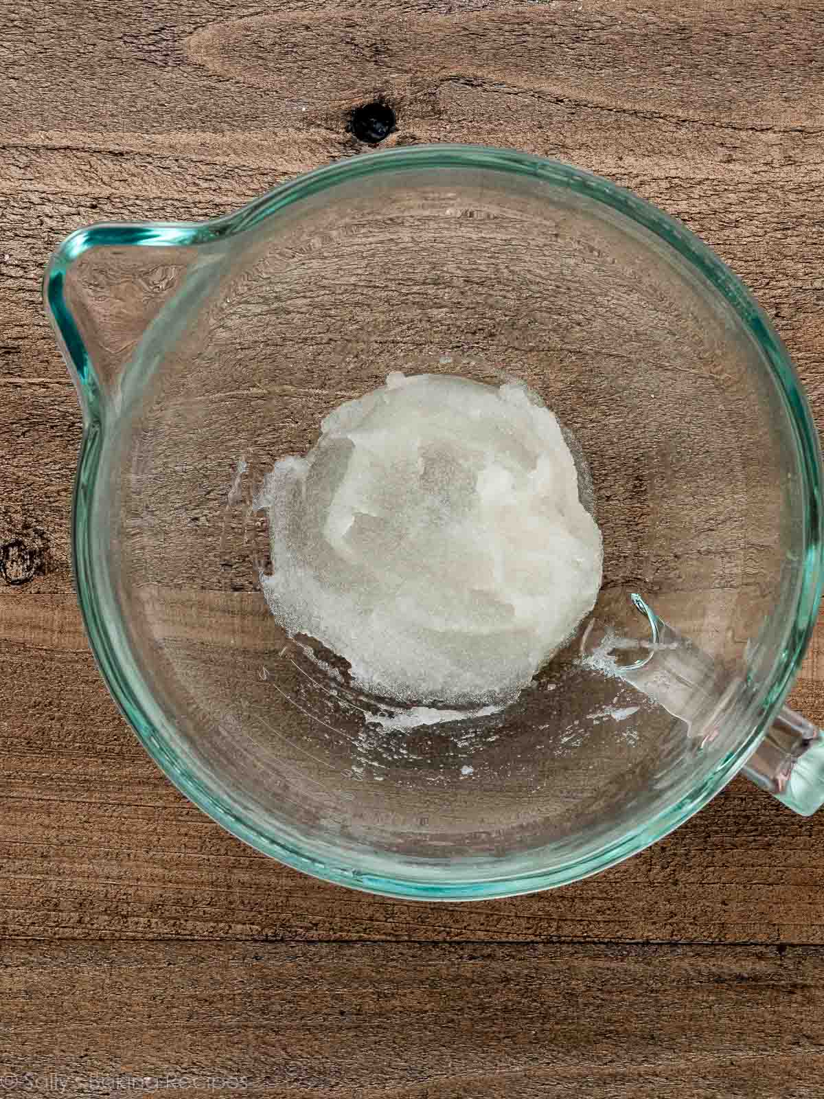 gelatin mixture in glass bowl.