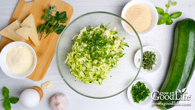 ingredients for zucchini garlic bites
